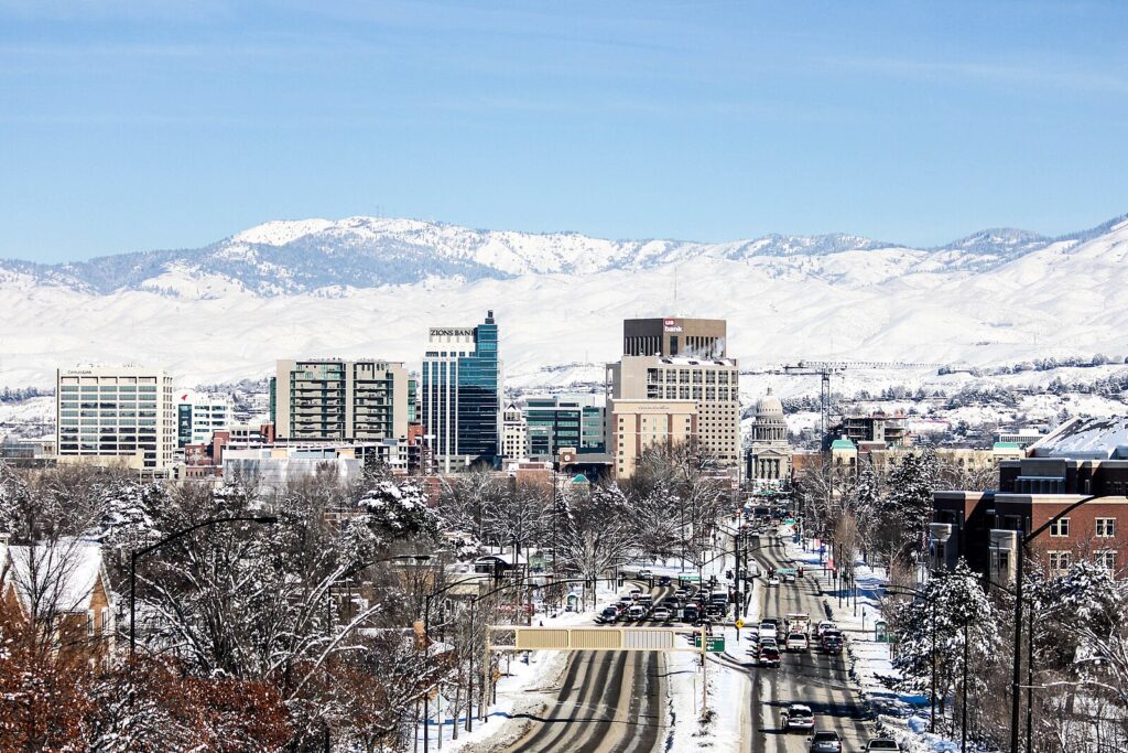 Boise skyline representing Idaho mortgage market